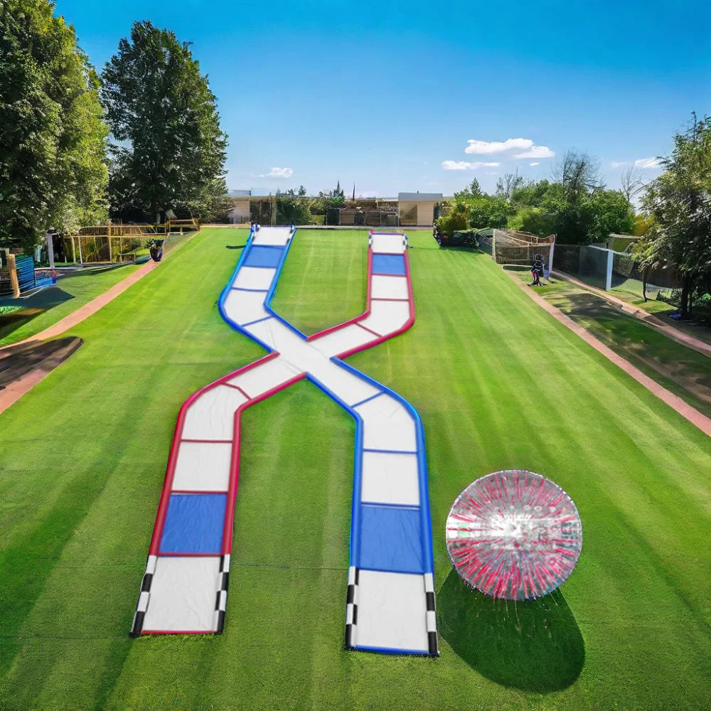 Inflatable Zorb Track for Competitive Rolling Races