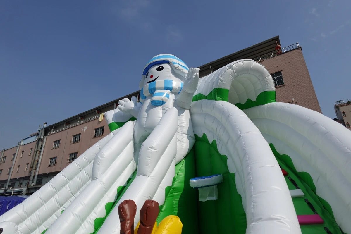 Inflatable Snow House Bouncer with Slide for Kids