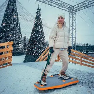 Foldable Inflatable Snow Tube with Handles for Skiing