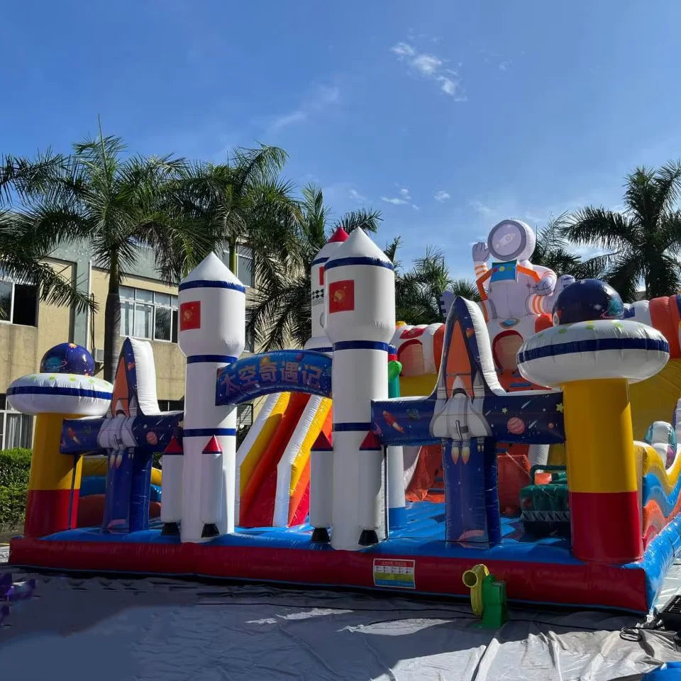 Inflatable Space Themed Obstacle Slide Combo 39.5 FT
