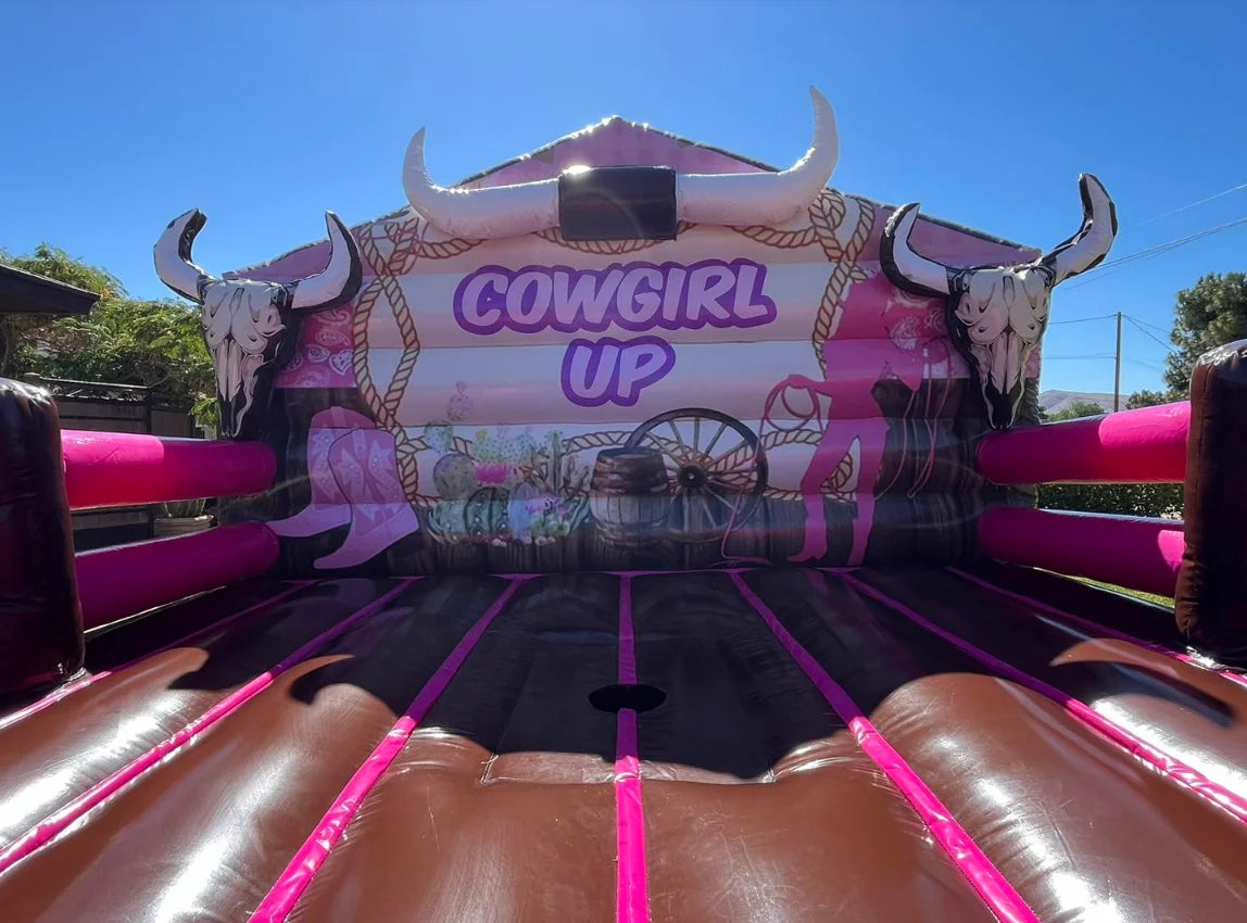 Pink Inflatable Rodeo Cowgirl Mechanical Bull