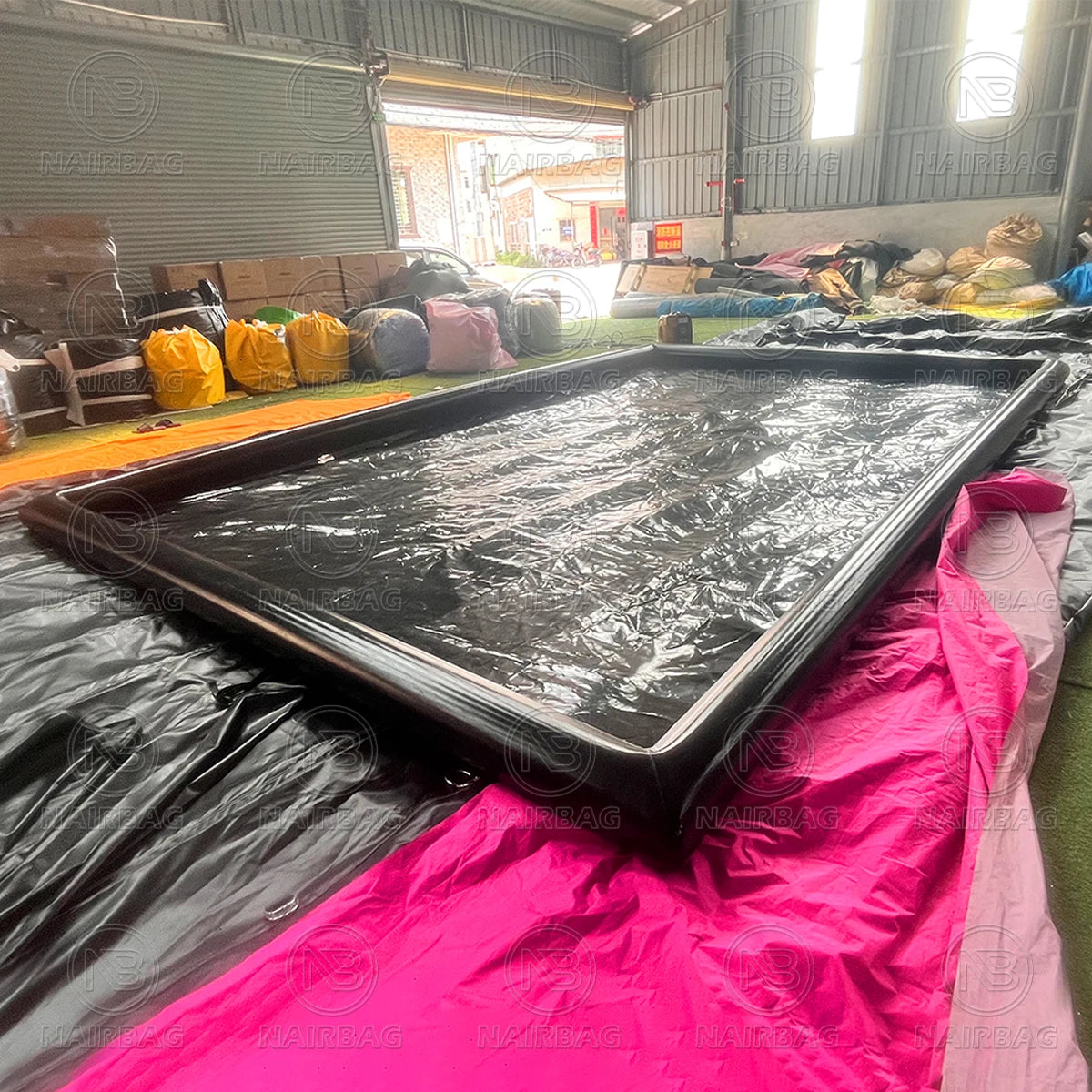 Inflatable Car Wash Containment Mat with Reclamation System