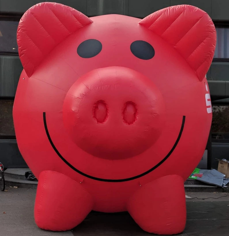 Custom Inflatable Red Pig with Logo for Advertising