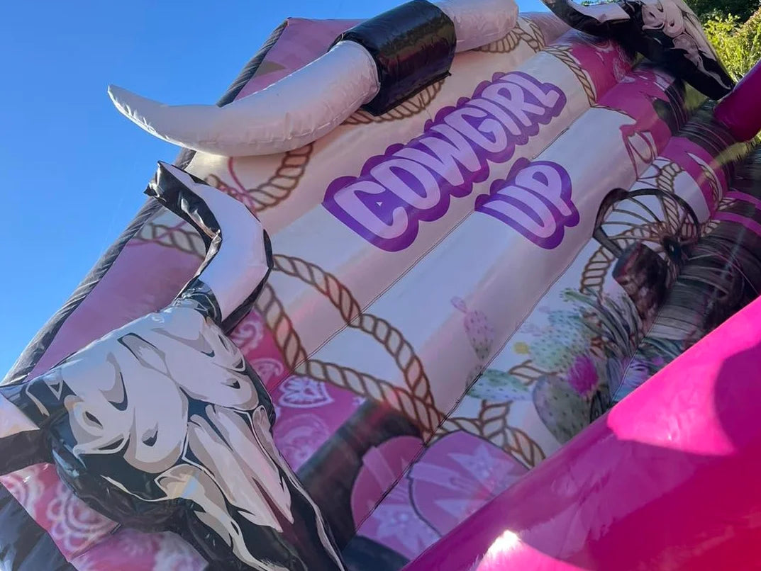 Pink Inflatable Rodeo Cowgirl Mechanical Bull