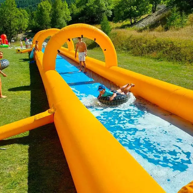 Yellow and Blue Inflatable Slip N Slide Water Slide