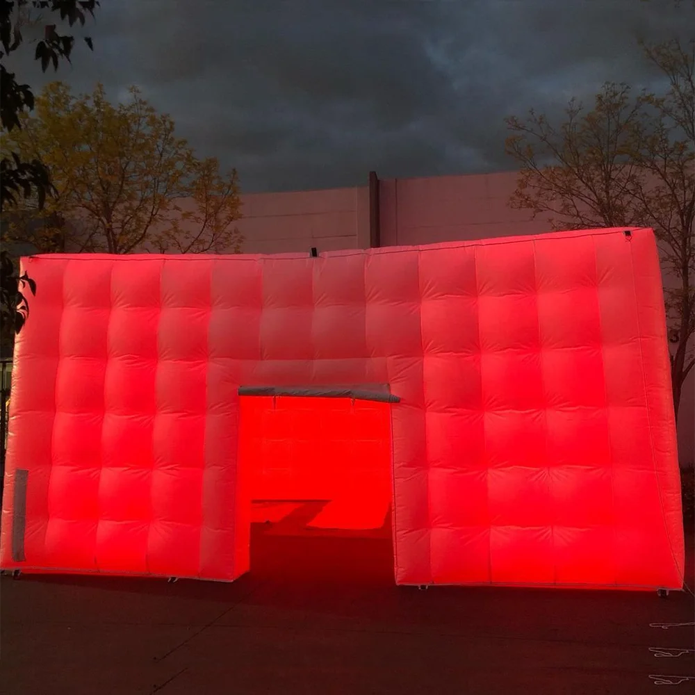 Aufblasbares Partyzelt mit LED-Licht im Freien