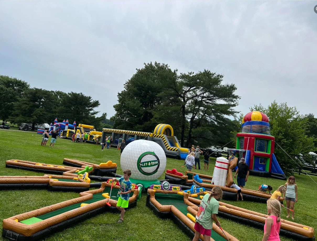Inflatable Mini Golf Course with Windmill Engine