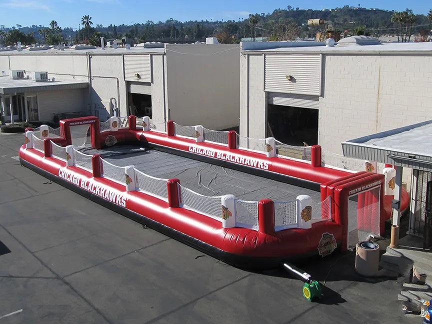 Giant Inflatable Hockey Rink with Built-In Blower