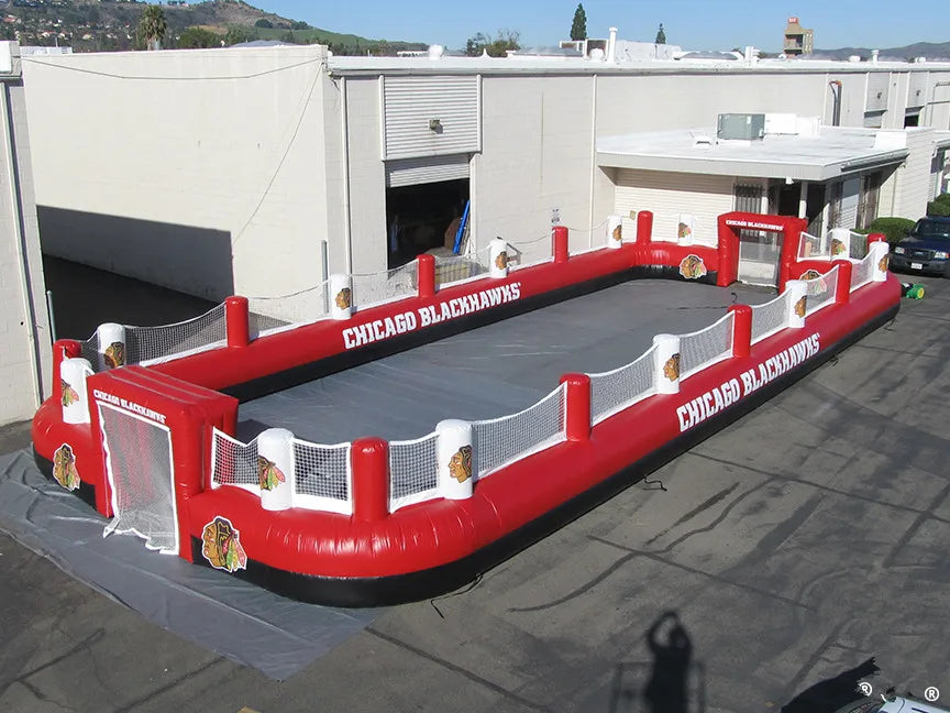 Giant Inflatable Hockey Rink with Built-In Blower