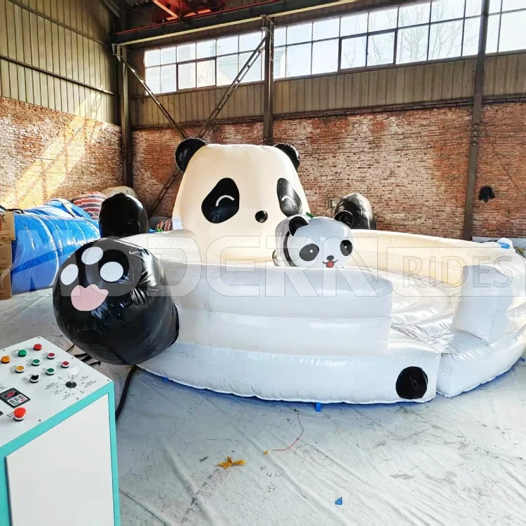 Inflatable Panda Mechanical Bull Ride for Shopping Malls