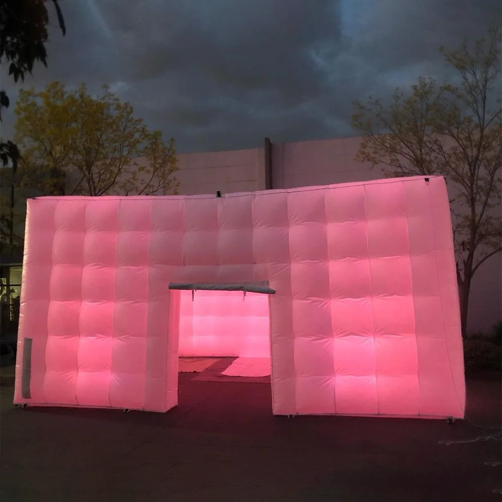 Aufblasbares Partyzelt mit LED-Licht im Freien