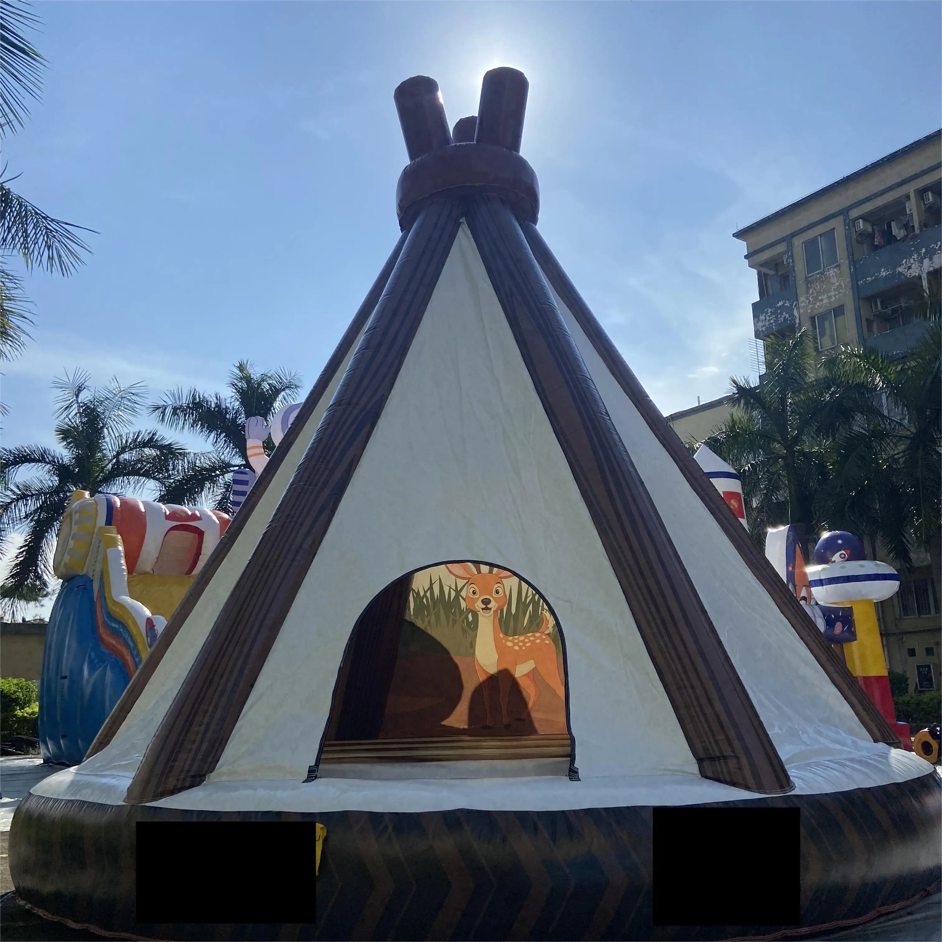 Inflatable Trampoline Triangle Tent Jumping House 13 FT Kids