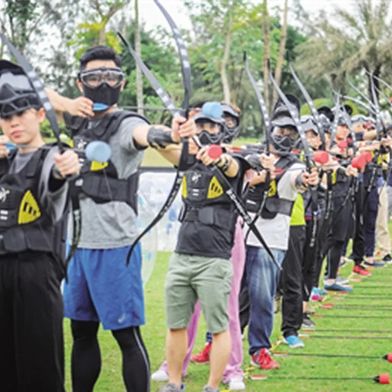 Inflatable Archery Tag Bunkers Set Outdoors