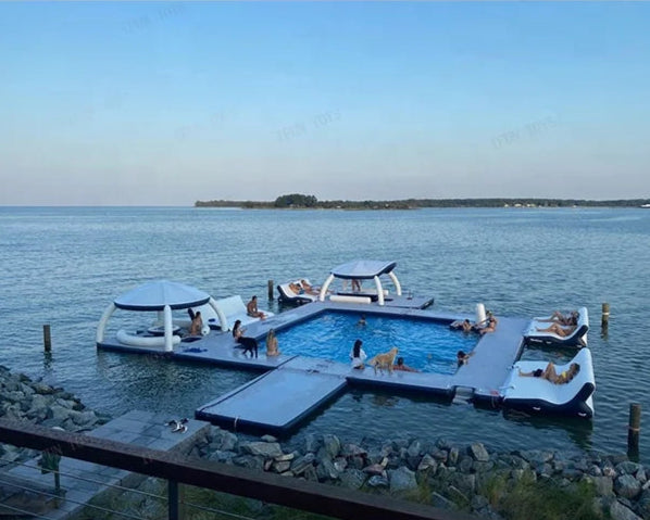 Inflatable Water Dock Platform with Tent