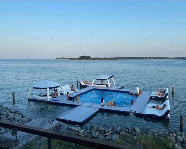 Inflatable Water Dock Platform with Tent