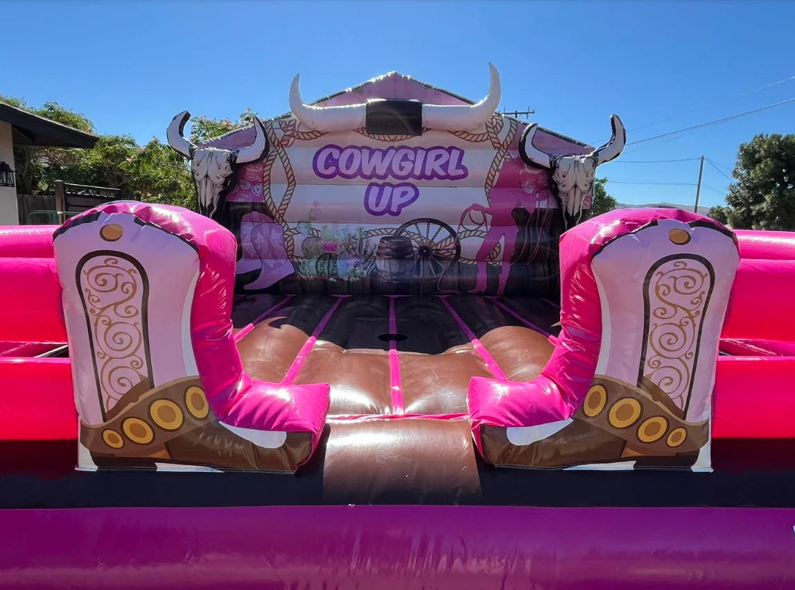 Pink Inflatable Rodeo Cowgirl Mechanical Bull