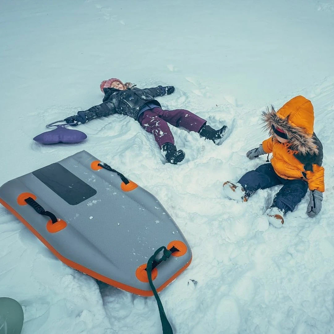 Foldable Inflatable Snow Tube with Handles for Skiing