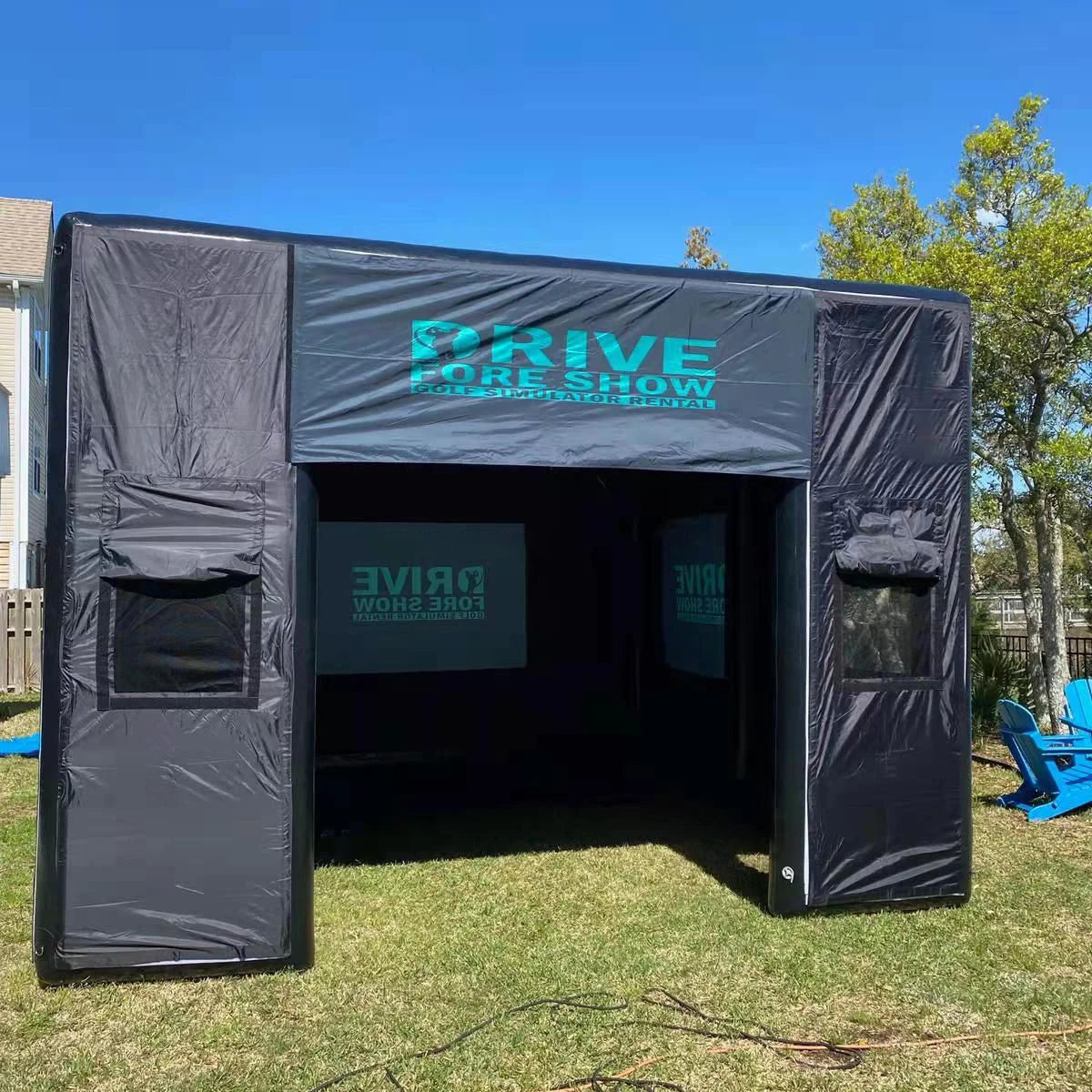 Portable Inflatable Golf Simulator Enclosure Pop Up Training Cage