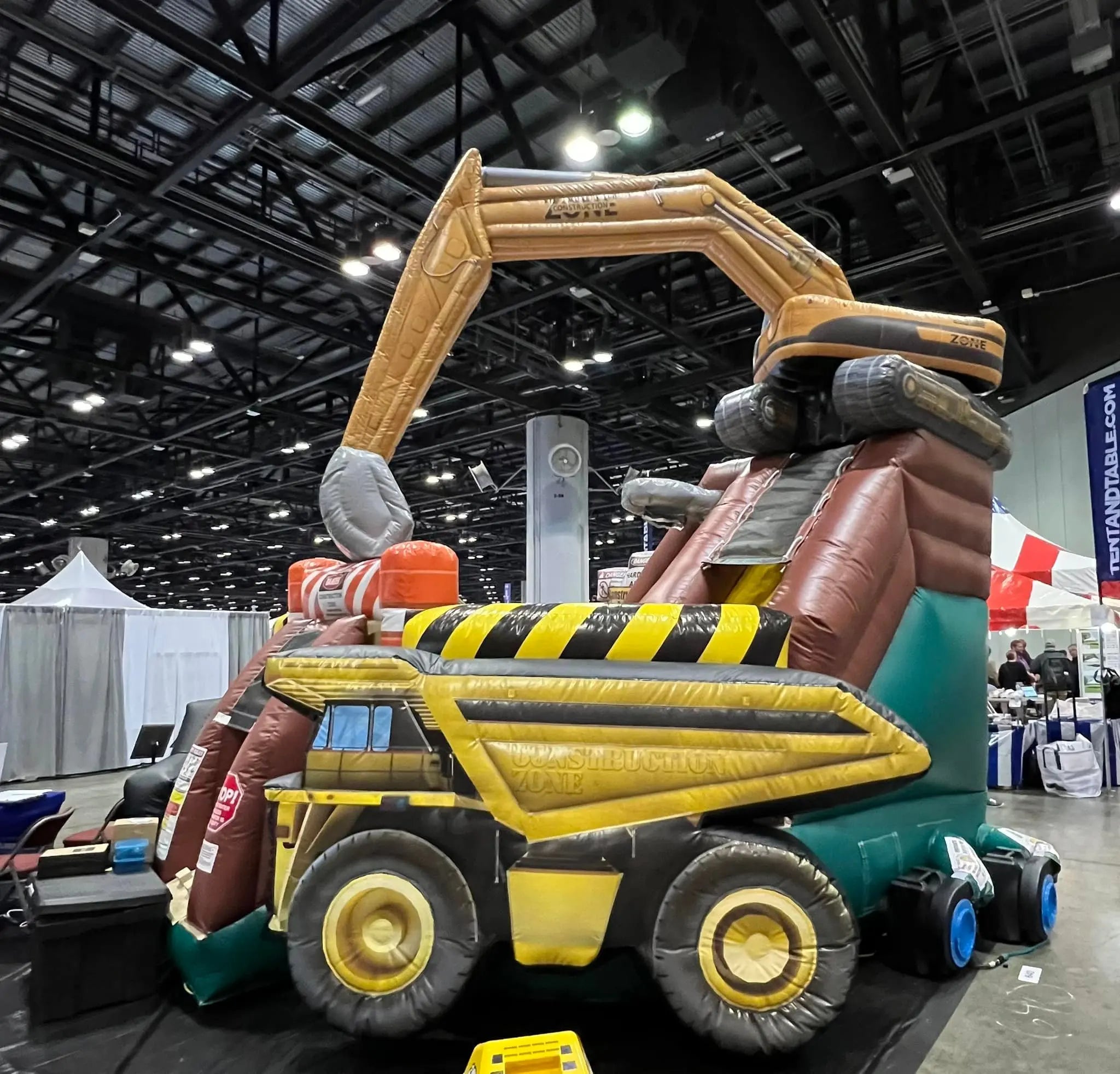 Excavator Truck Inflatable Slide Combo