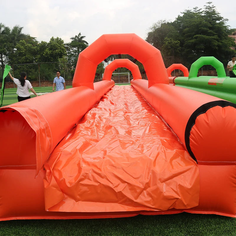 Toboggan aquatique gonflable vert en PVC