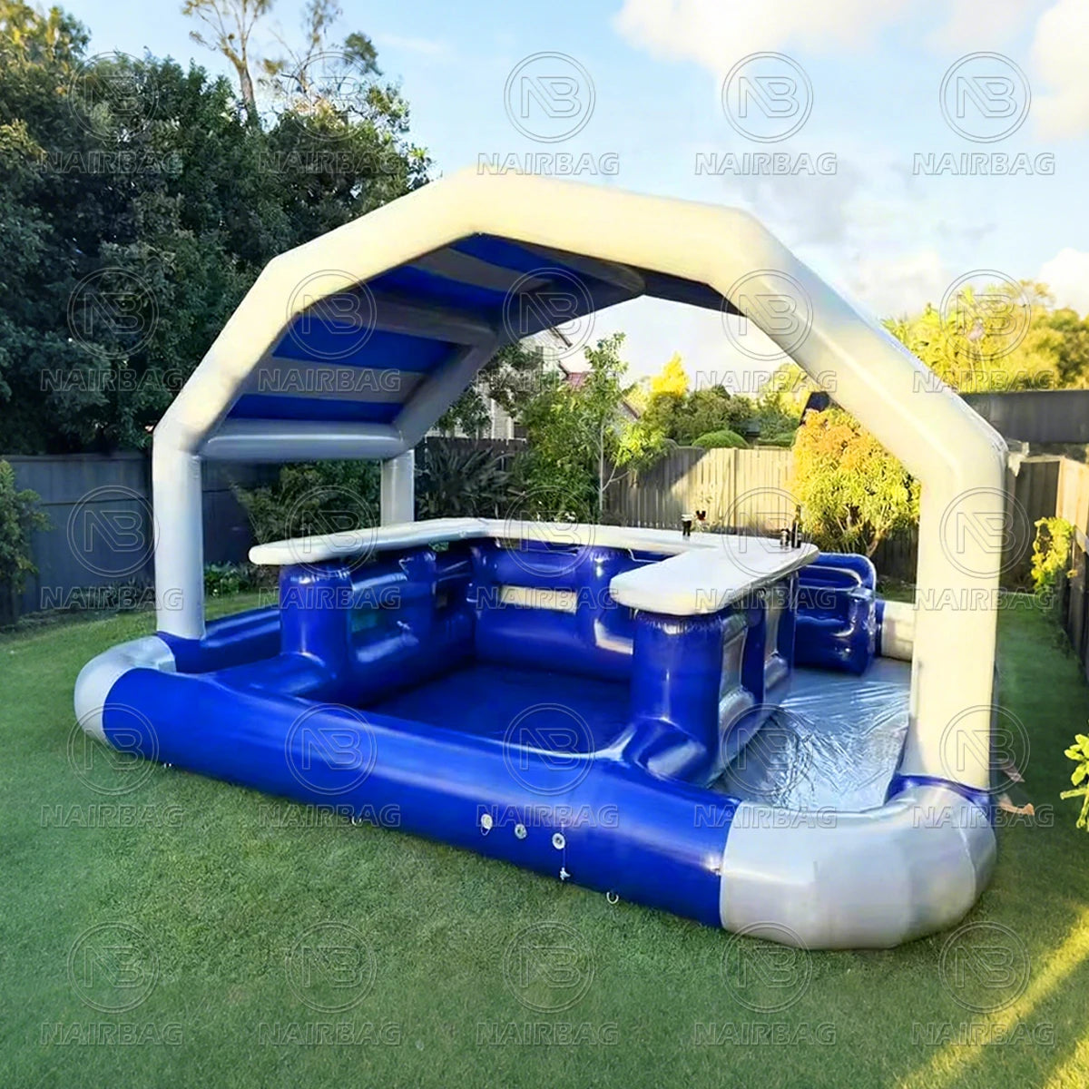 Inflatable Pool Bar Tent With Awning Backyard Events