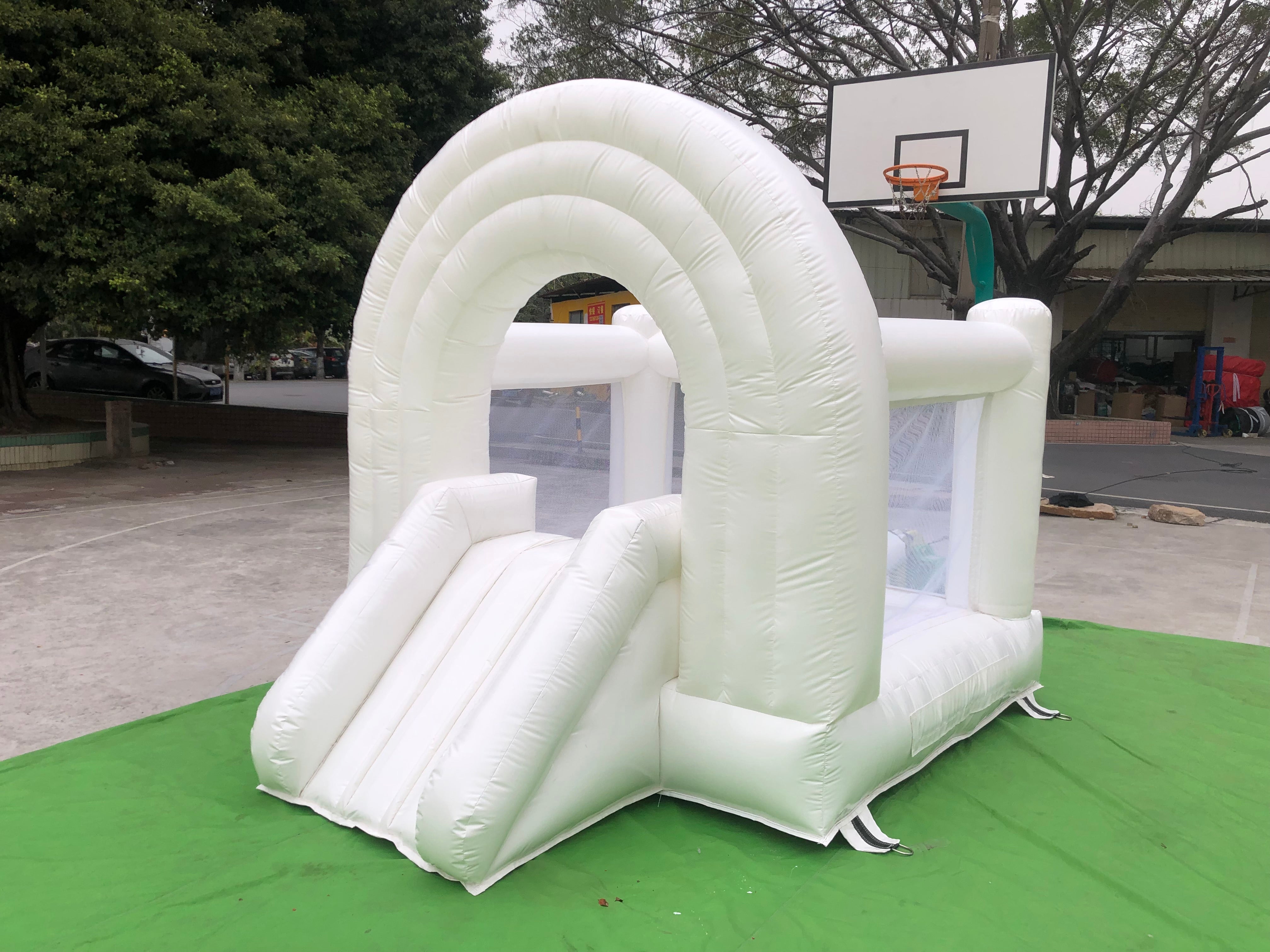 Mini White Rainbow Bounce House Fun