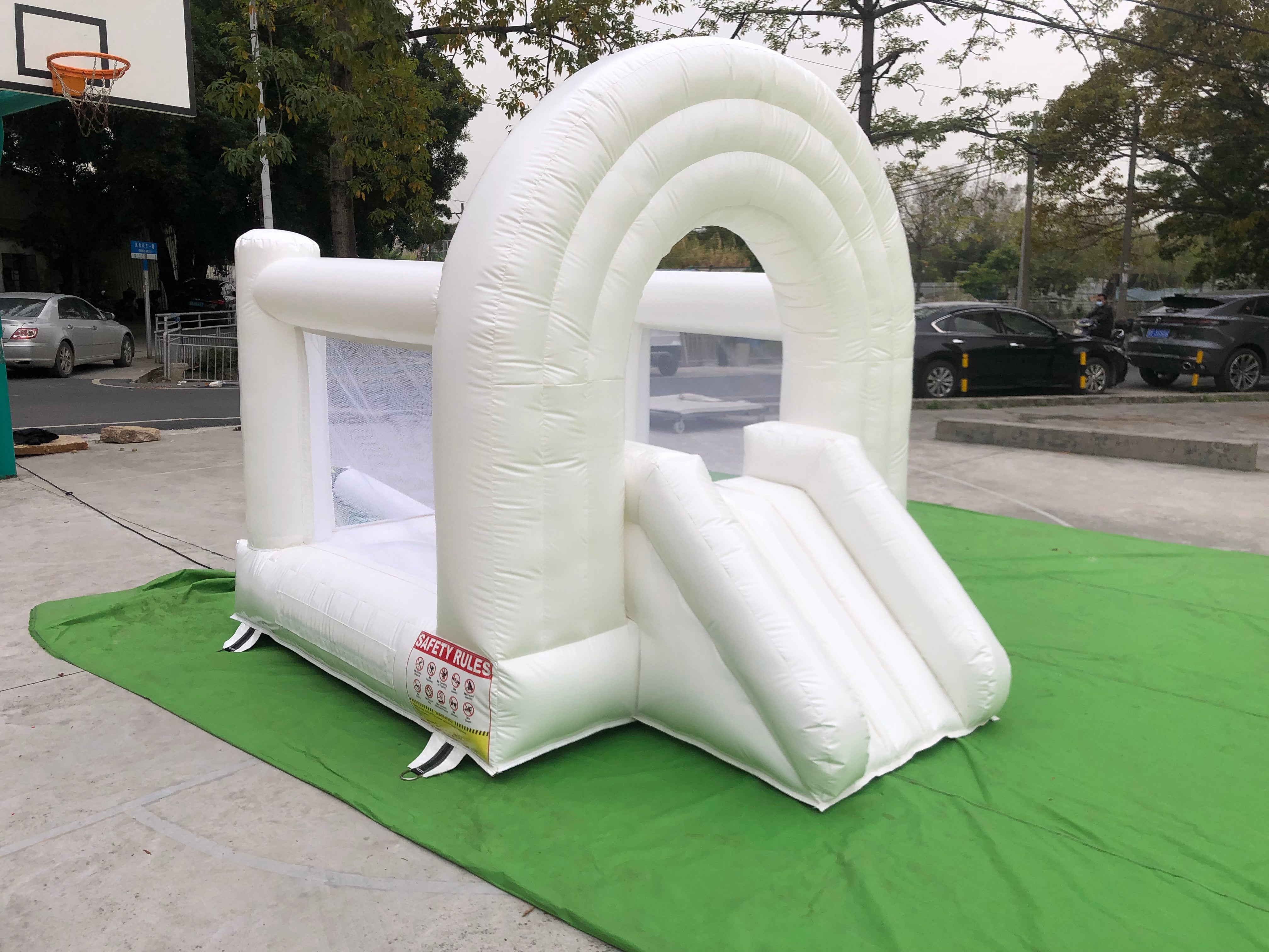 Mini White Rainbow Bounce House Fun