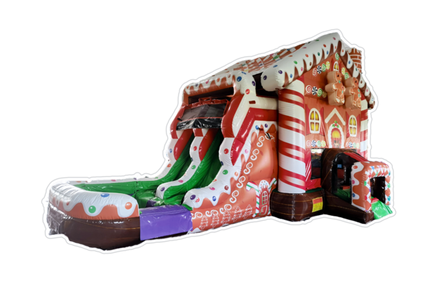 Gingerbread Bounce House Slide Combo Fun