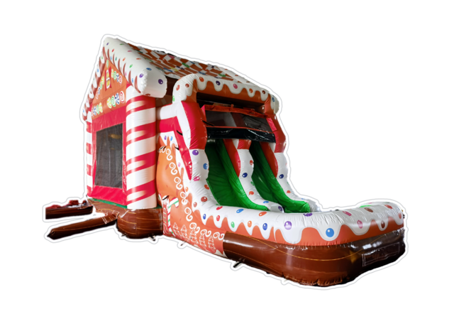 Gingerbread Bounce House Slide Combo Fun