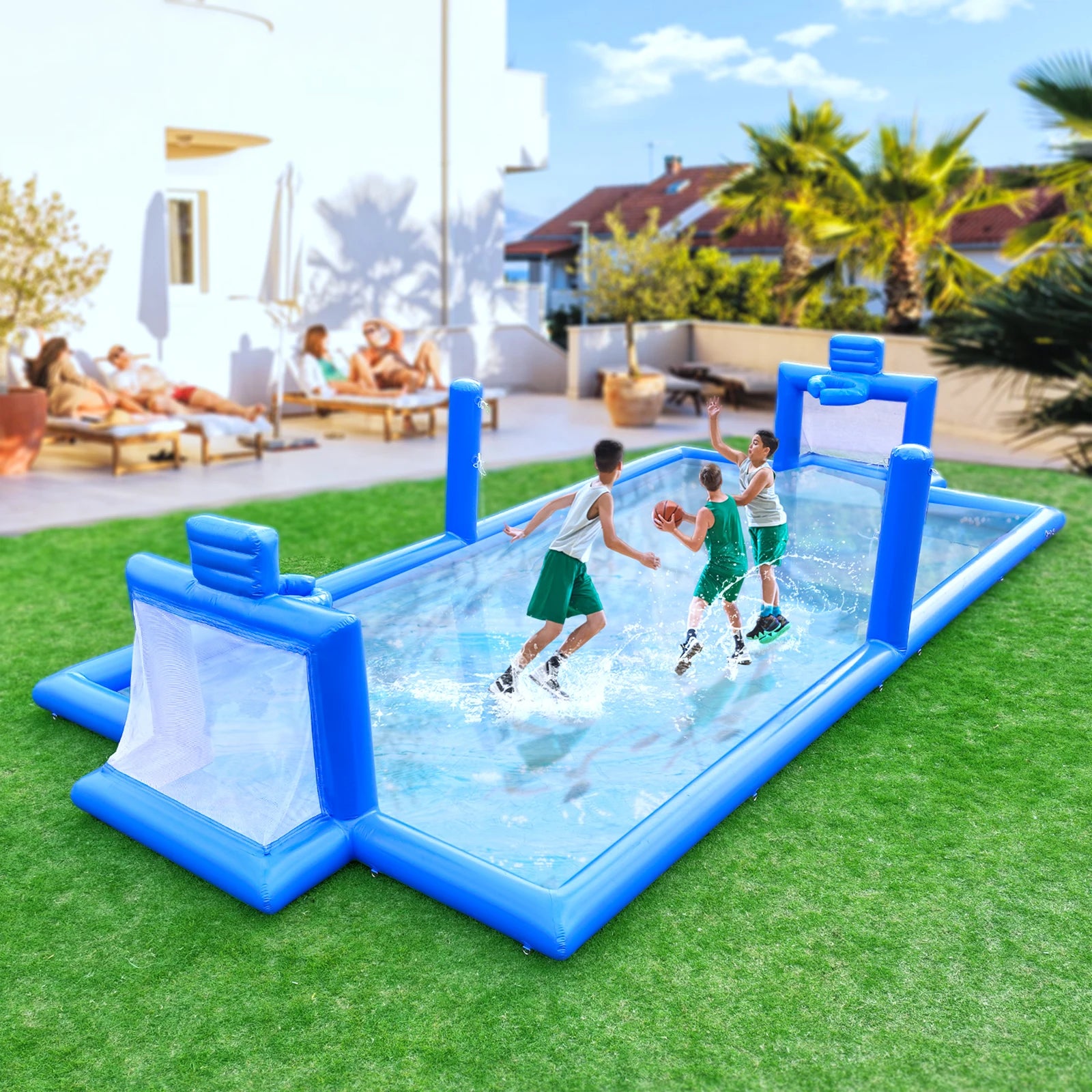 33FT Inflatable Volleyball Soccer Basketball Court