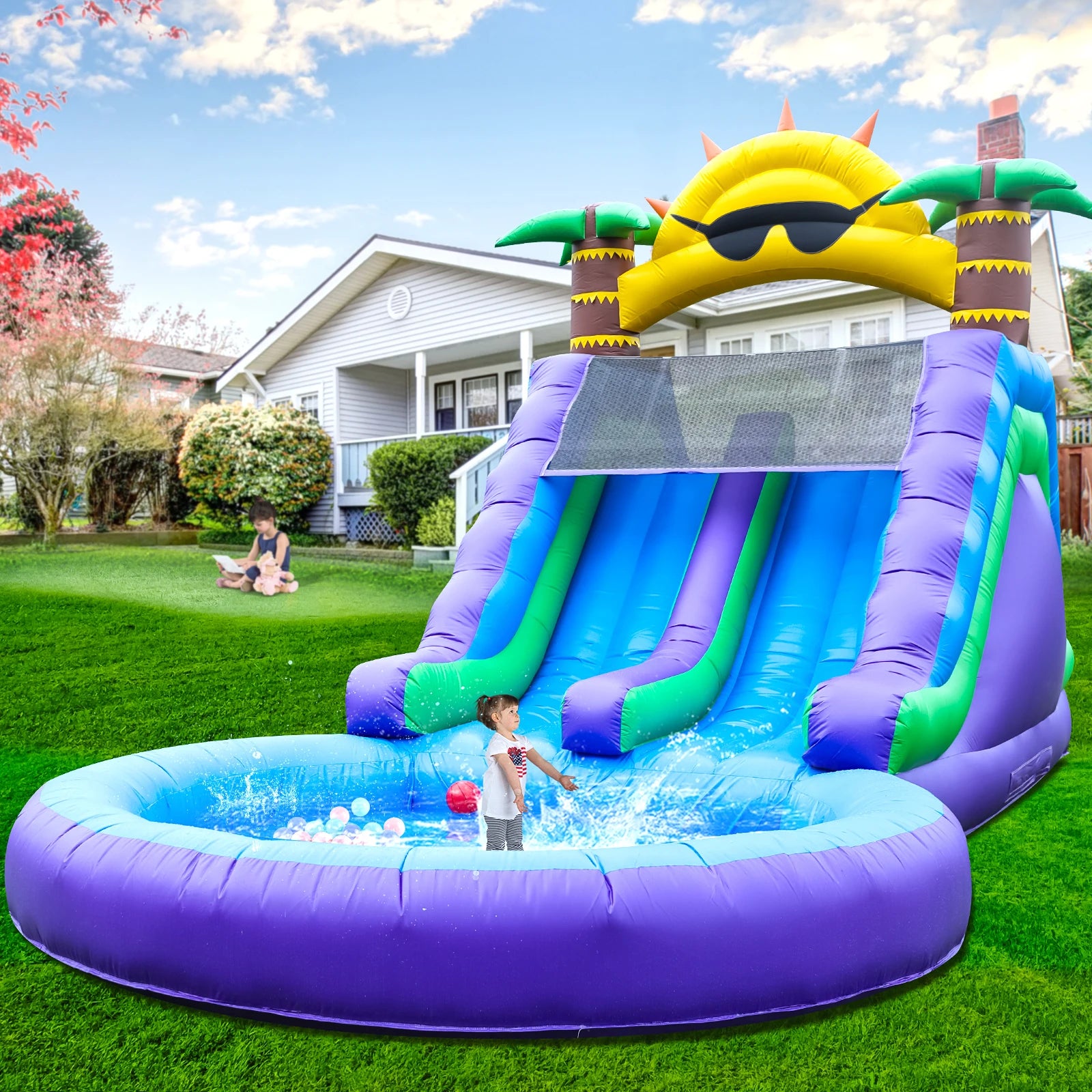 Inflatable Sunflower Water Slide Bounce House