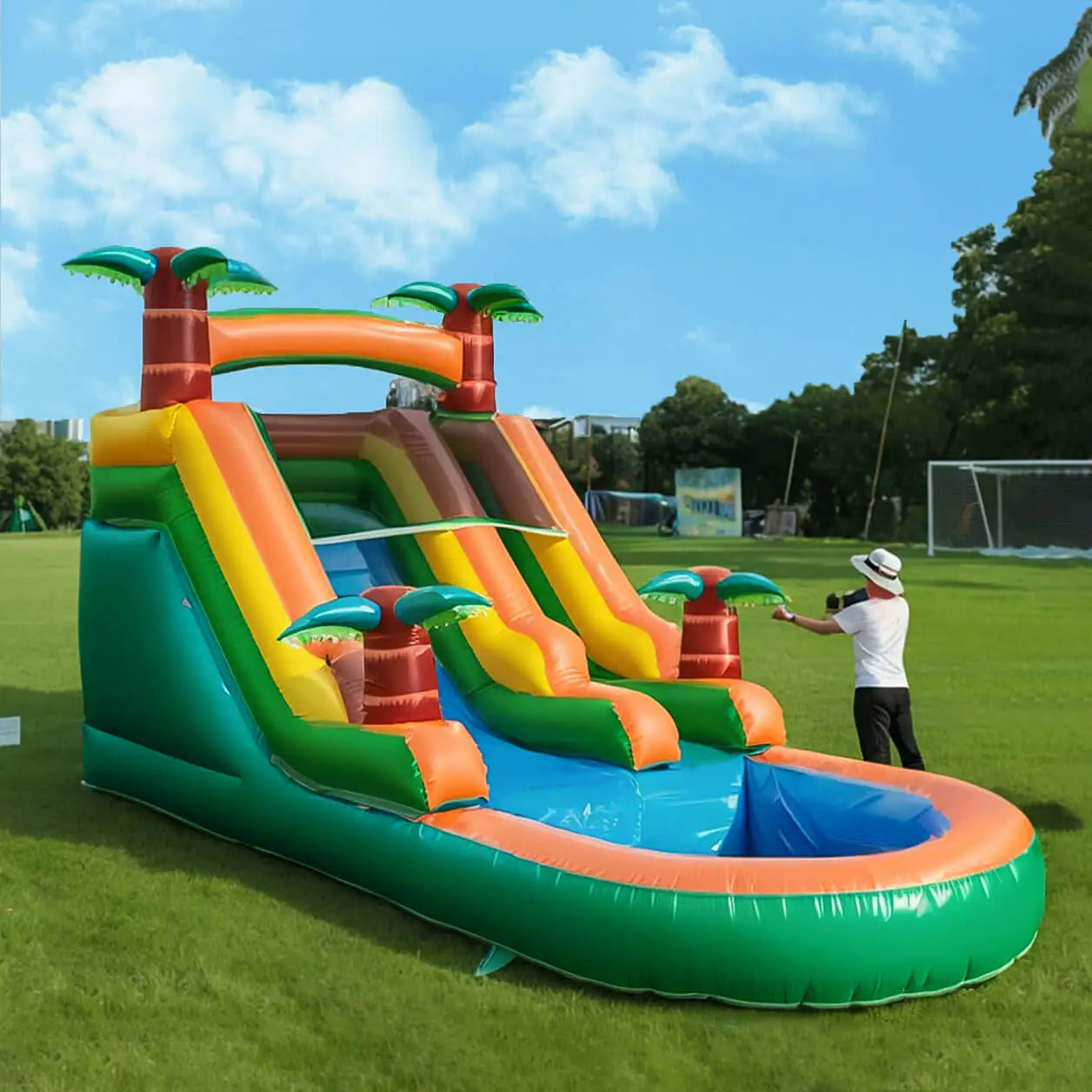Inflatable Water Double Slide for Kids