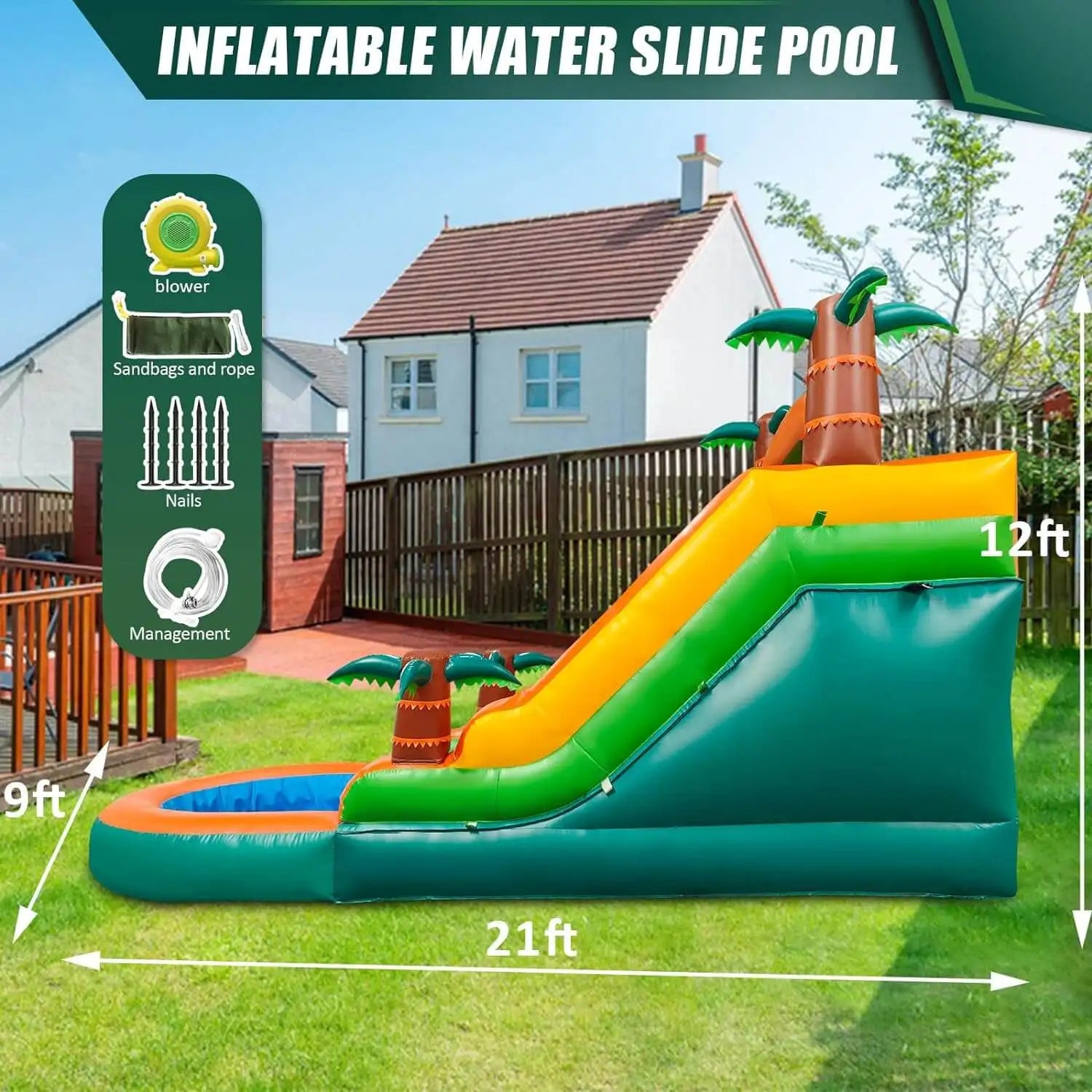 Inflatable Water Double Slide for Kids