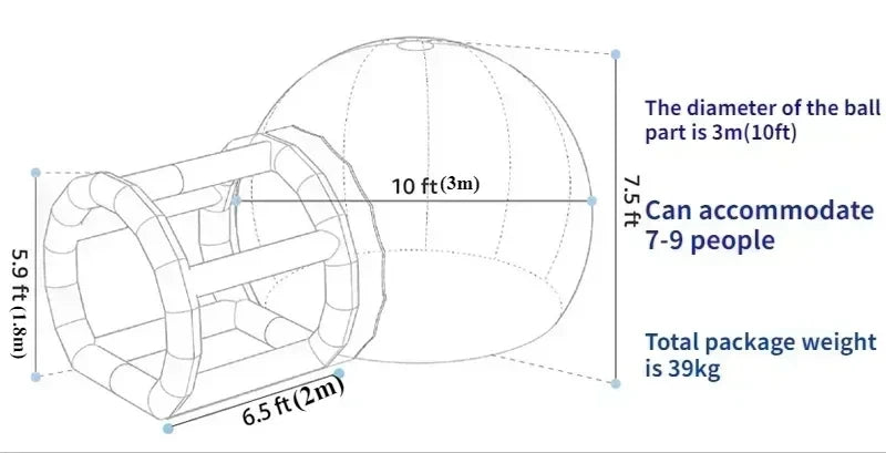 Transparent Inflatable Bubble House with Pump