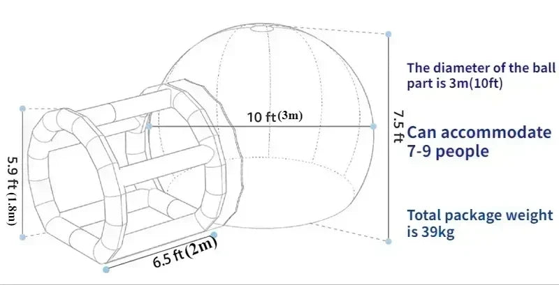 Transparent Inflatable Bubble House with Pump