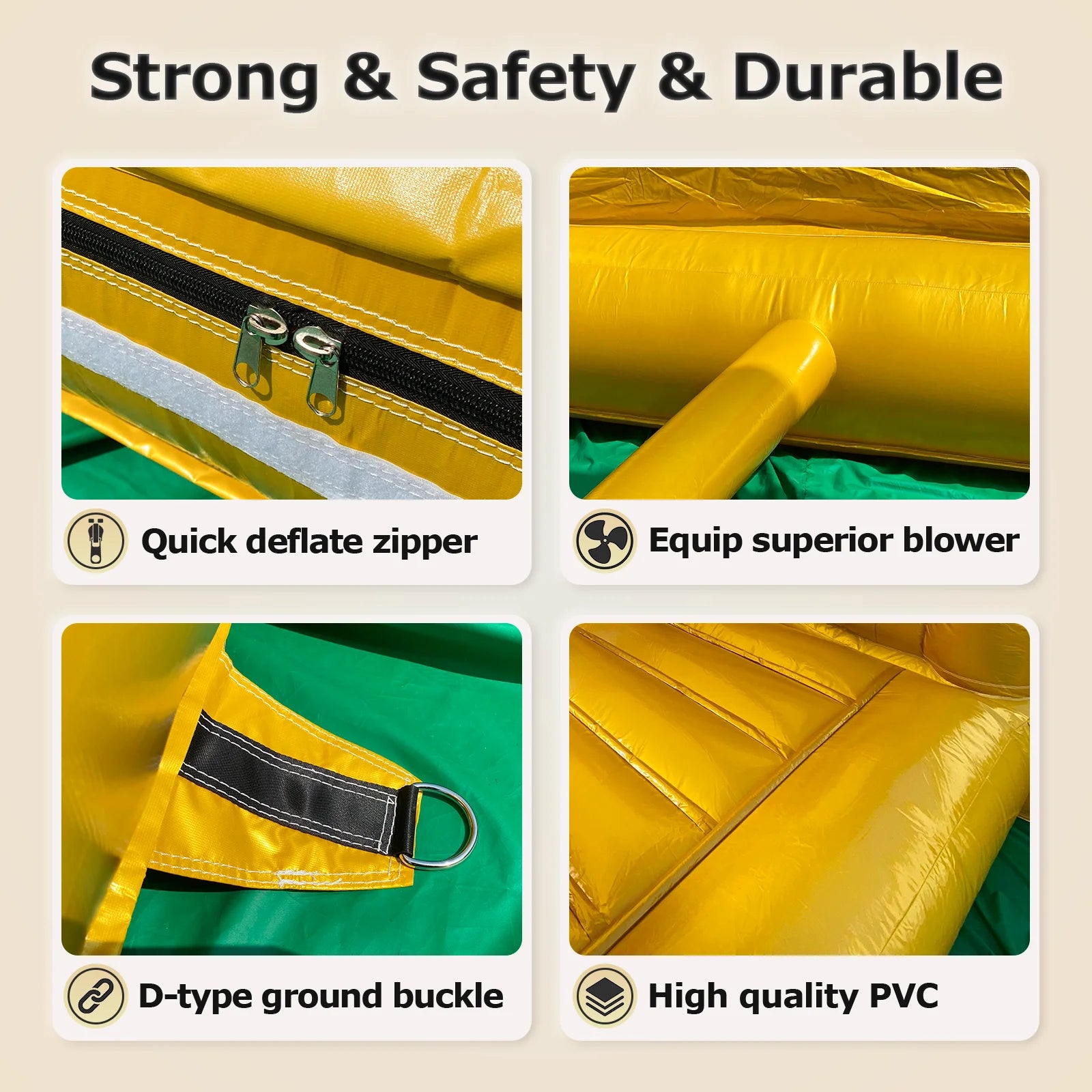 Inflatable Gold Bounce House for Events