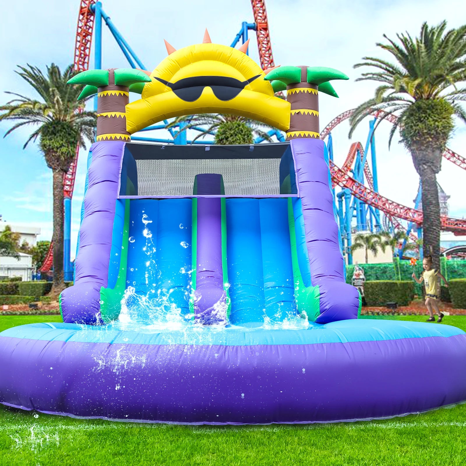 Inflatable Sunflower Water Slide Bounce House