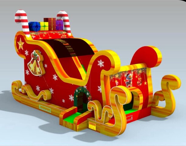 Santa Sleigh Inflatable Bounce House Combo