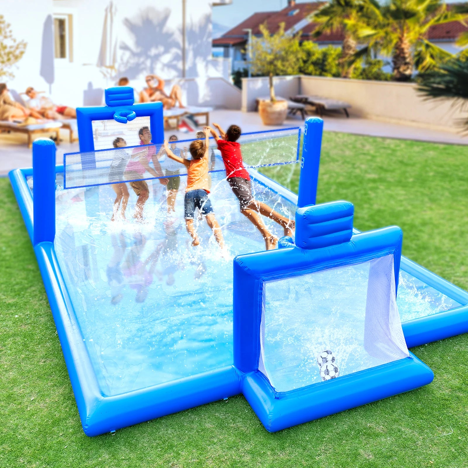 33FT Inflatable Volleyball Soccer Basketball Court