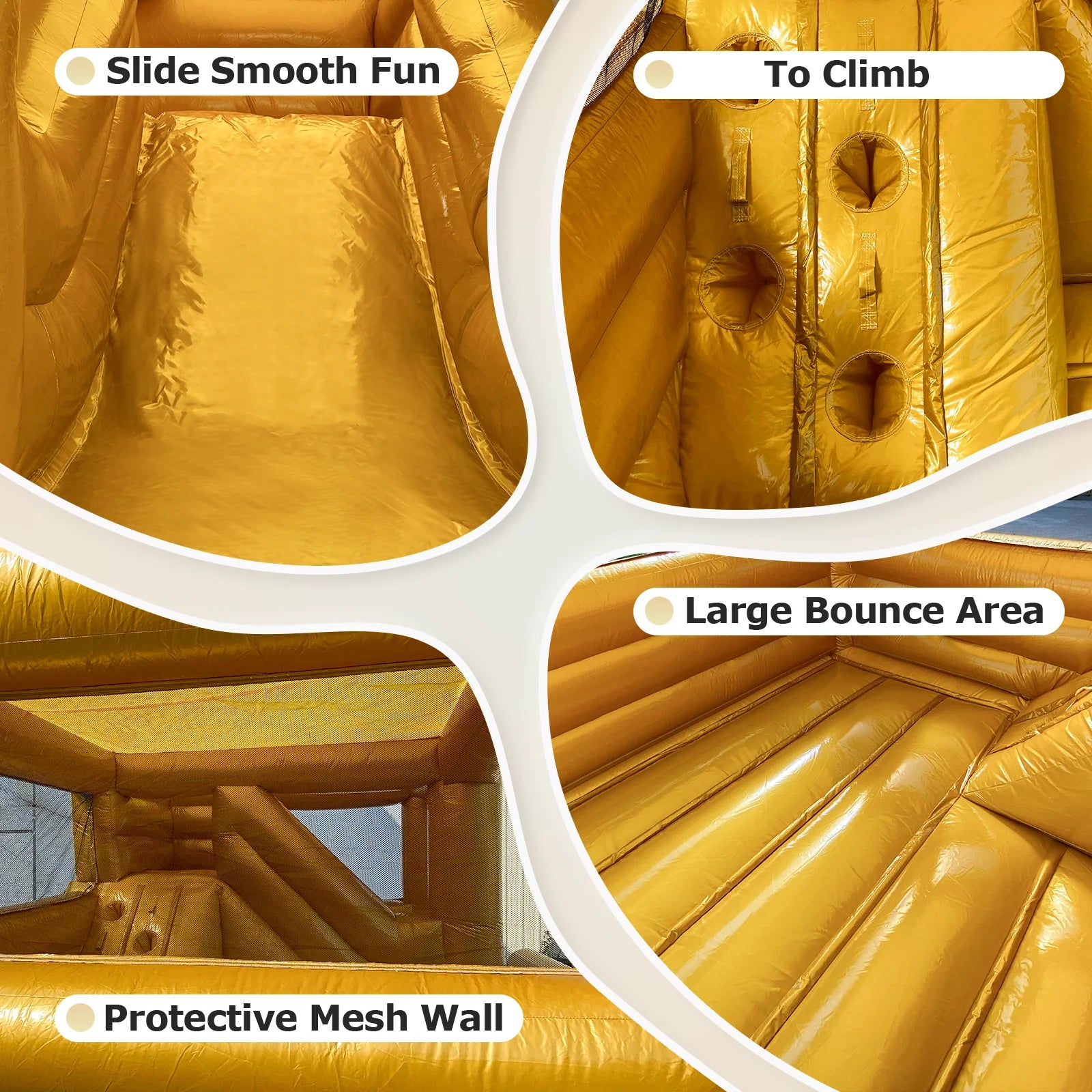 Inflatable Gold Bounce House for Events