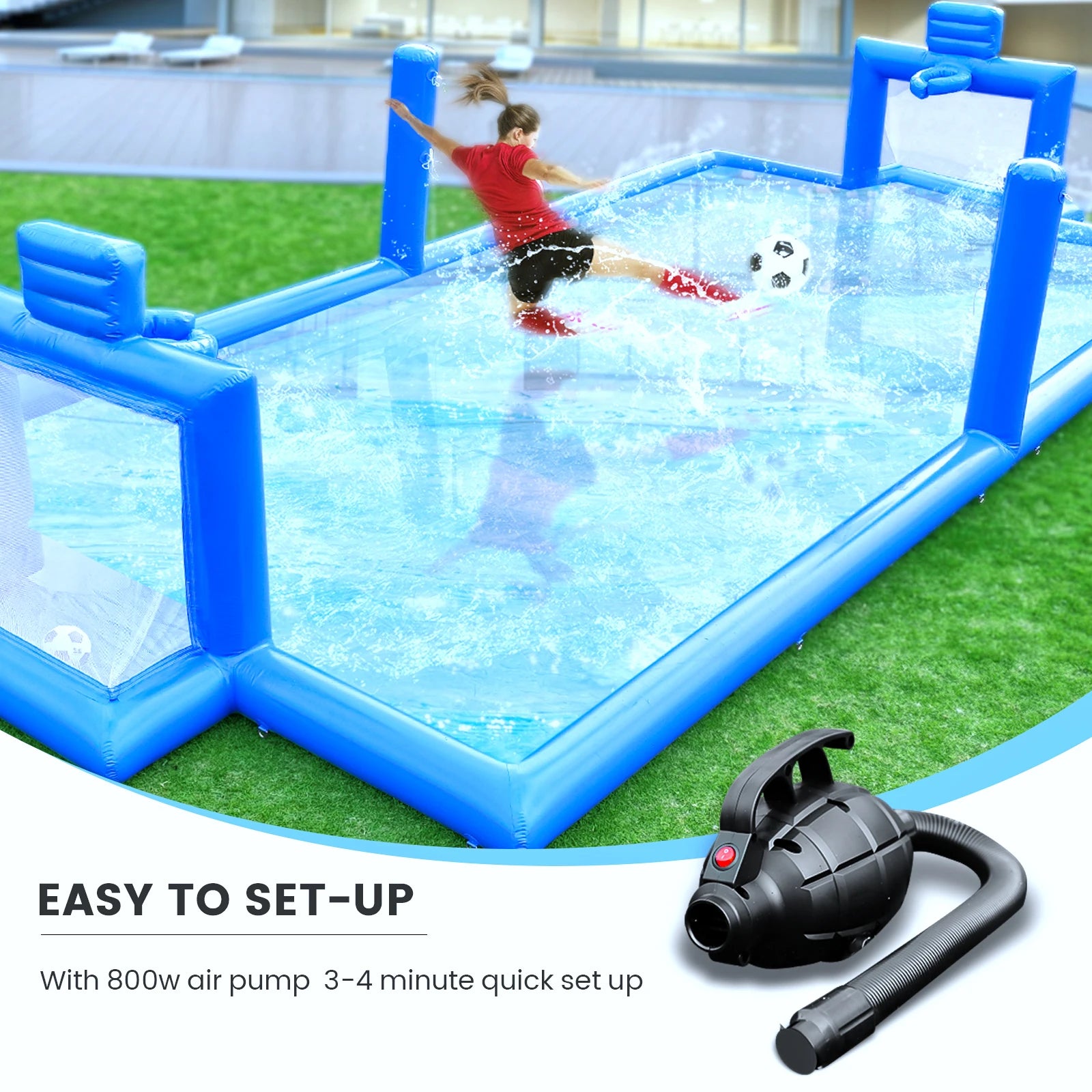 33FT Inflatable Volleyball Soccer Basketball Court