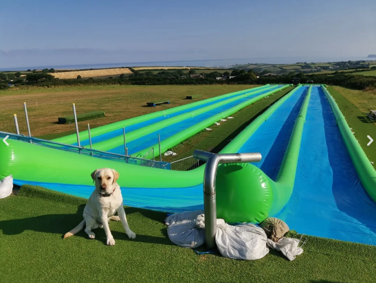 Inflatable Commercial Slip and Slide with Pool