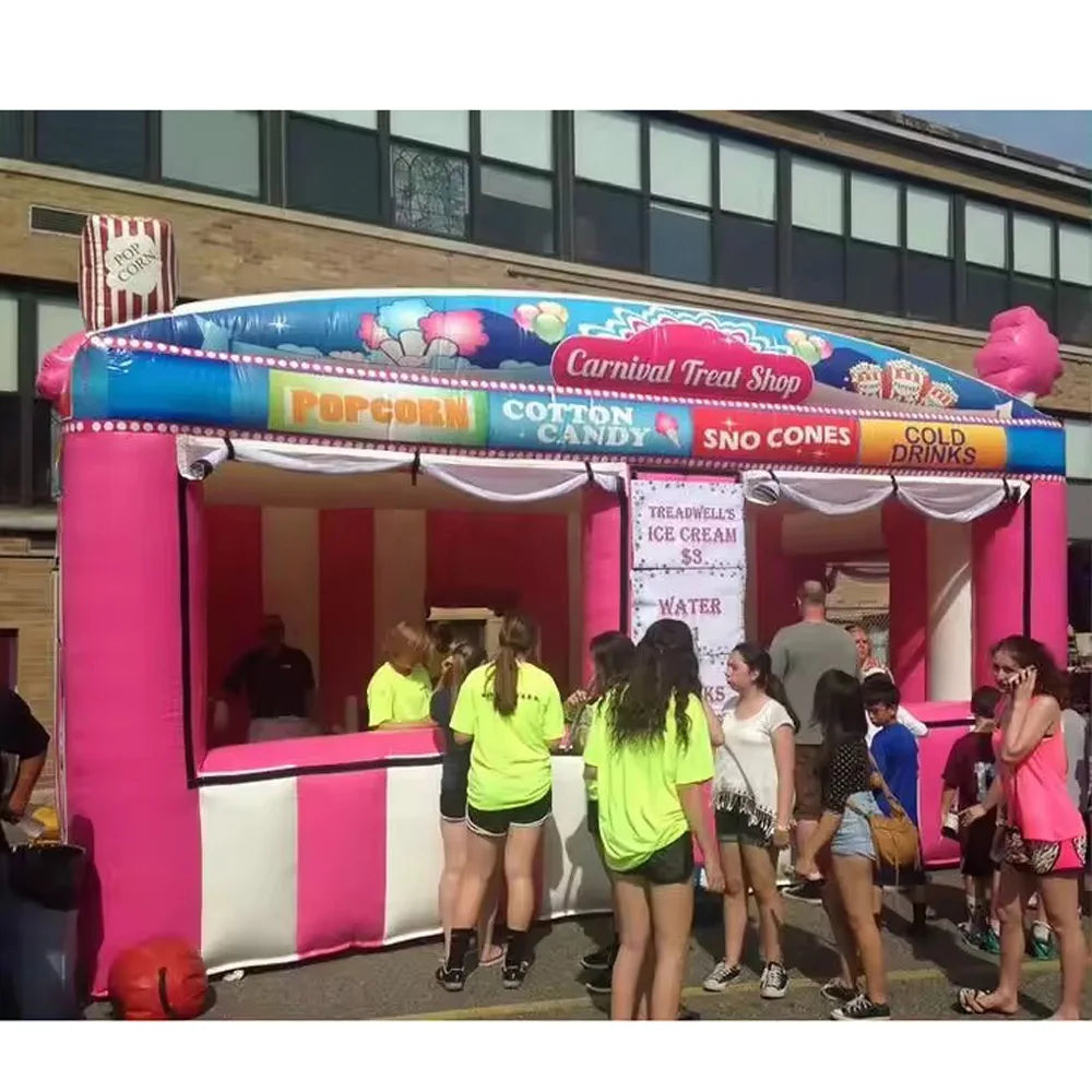 Stand gonflable rose pour concessions événementielles
