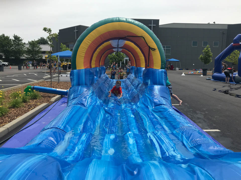 Inflatable Rainbow Slip-N-Slide for Summer