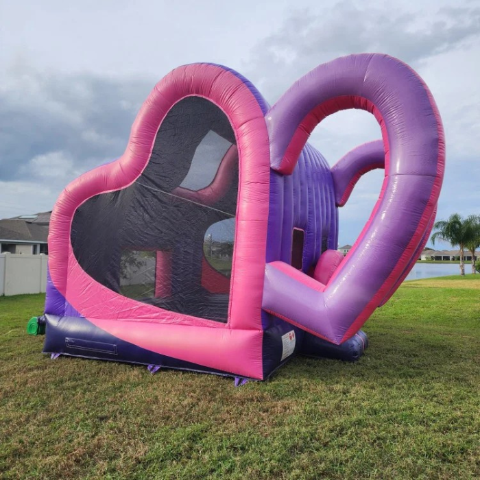 Heart Shape Inflatable Double Jumping Castle for Valentines