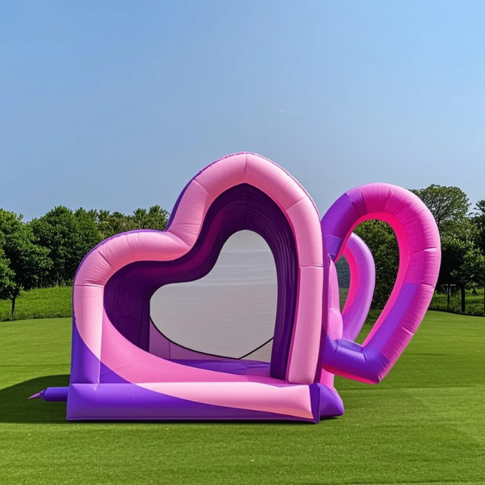 Heart Shape Inflatable Double Jumping Castle for Valentines