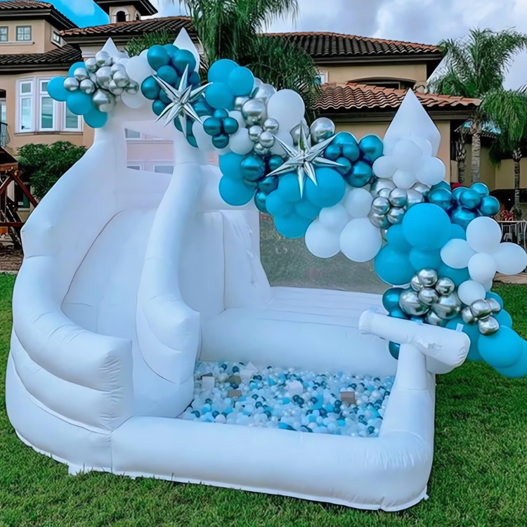 Wedding Inflatable Bouncer with Slide and Ball Pit