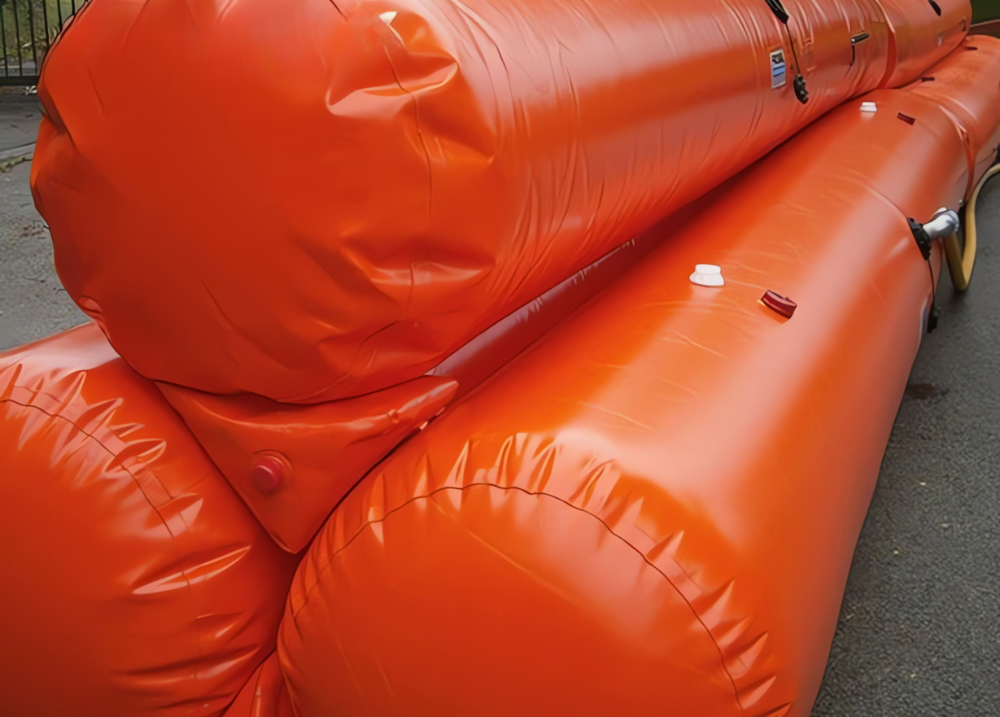 Durable Inflatable Flood Protection Barrier