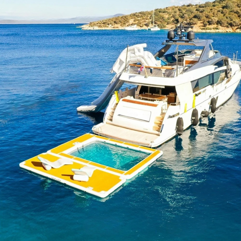 Inflatable Floating Dock with Safety Net