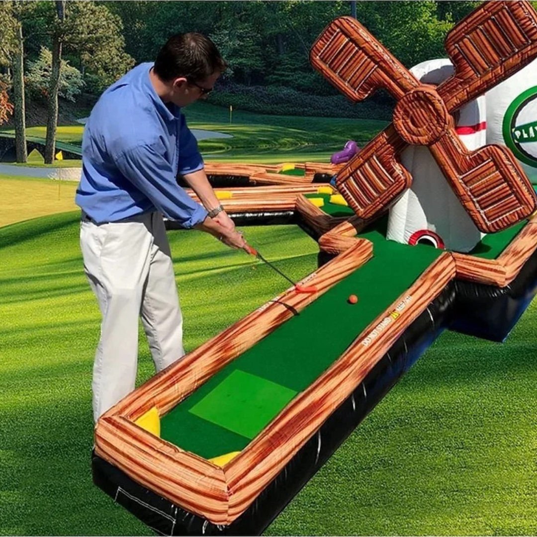 Inflatable Mini Golf Course with Windmill Engine